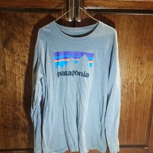 Grey Patagonia long sleeve crewneck tshirt